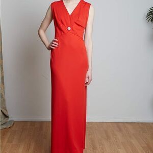 Vintage Parkshire 60s 70s Red Long Dress  